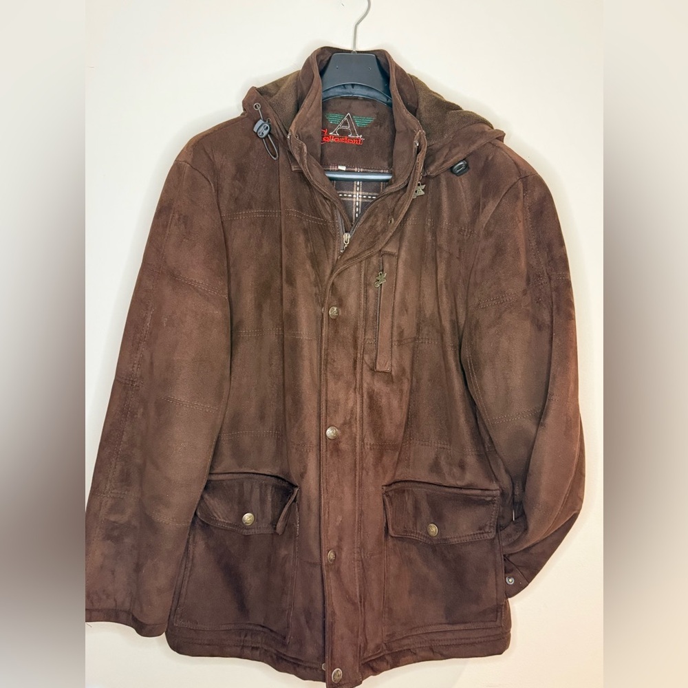 Armani Collezioni Brown Hooded Performance Jacket